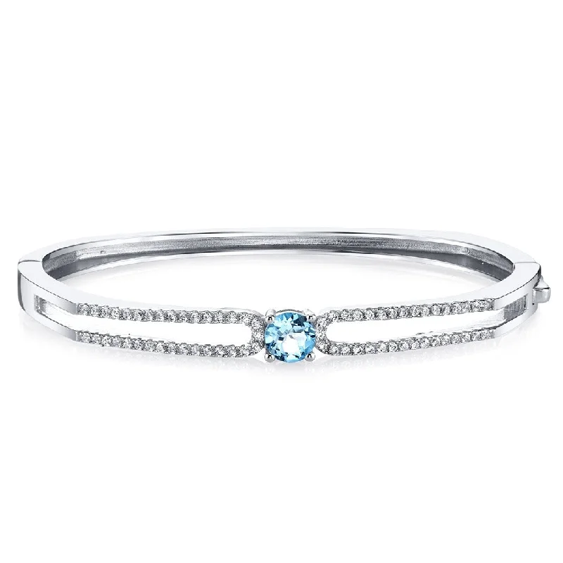 1 ct Topaz Bangle Bracelet in Sterling Silver