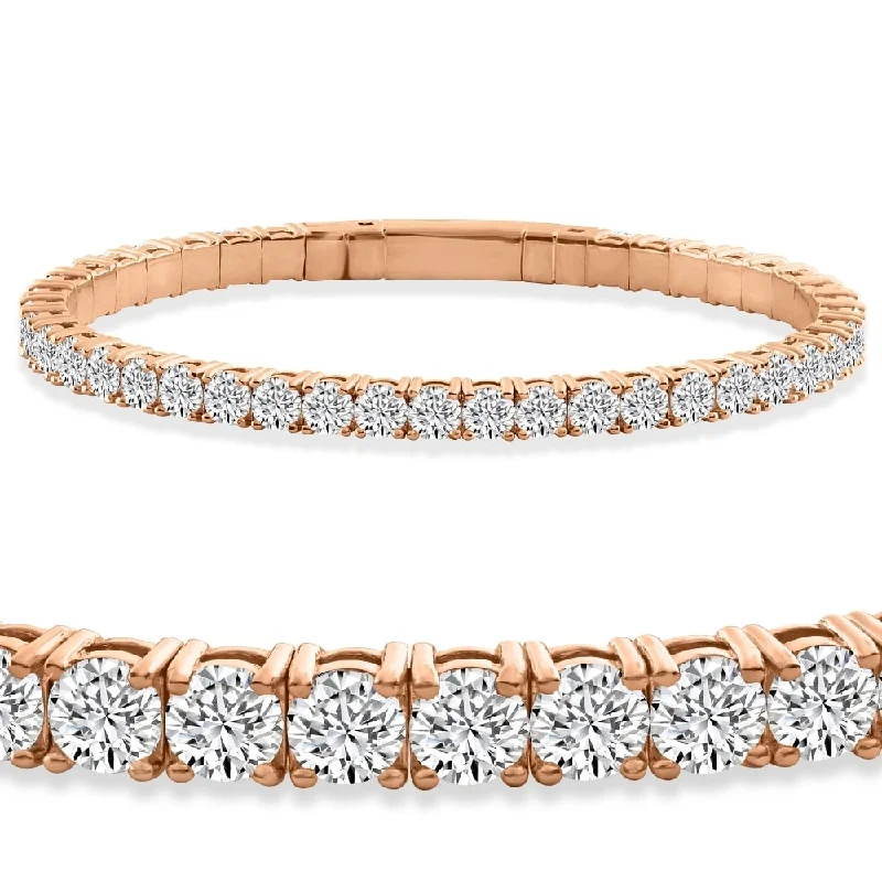 10Ct TW Diamond Flexible Tennis Bracelet Bangle Gold Lab Grown