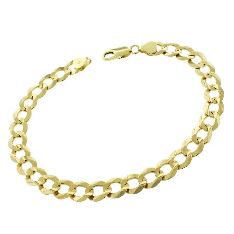 14k Gold 8mm Solid Cuban Curb Link Bracelet