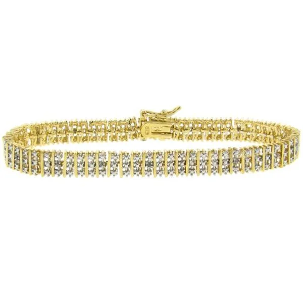 18kt Over Sterling Silver and 1/8 ct tw Diamond Bracelet (J-K, I3)