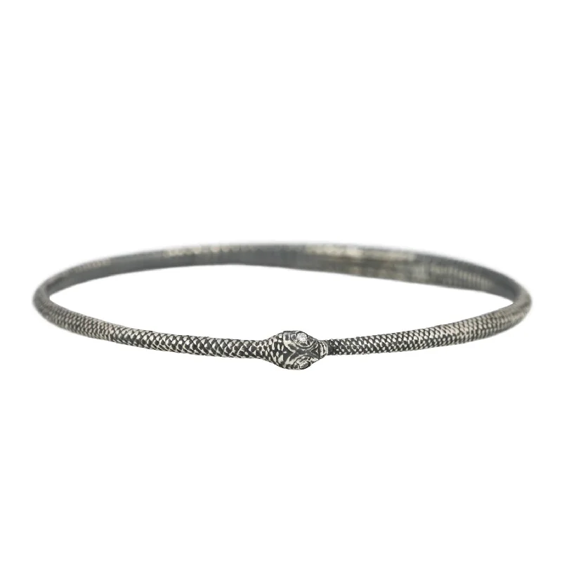 Silver Ouroboros Bangle