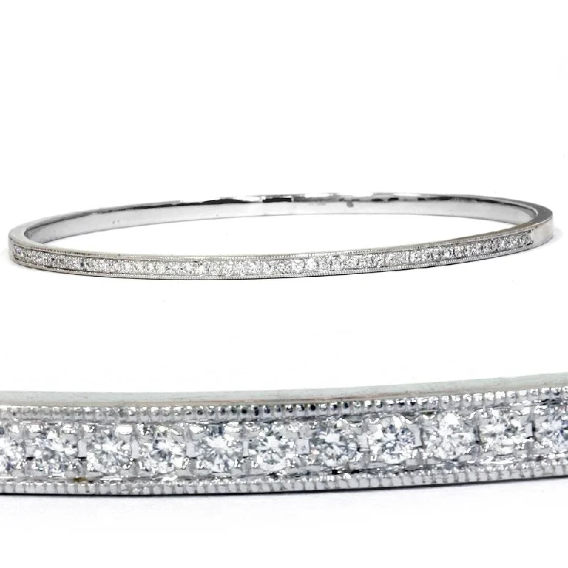 Bliss 14k White Gold 1/2 ct TDW Diamond Bangle Womens Bracelet