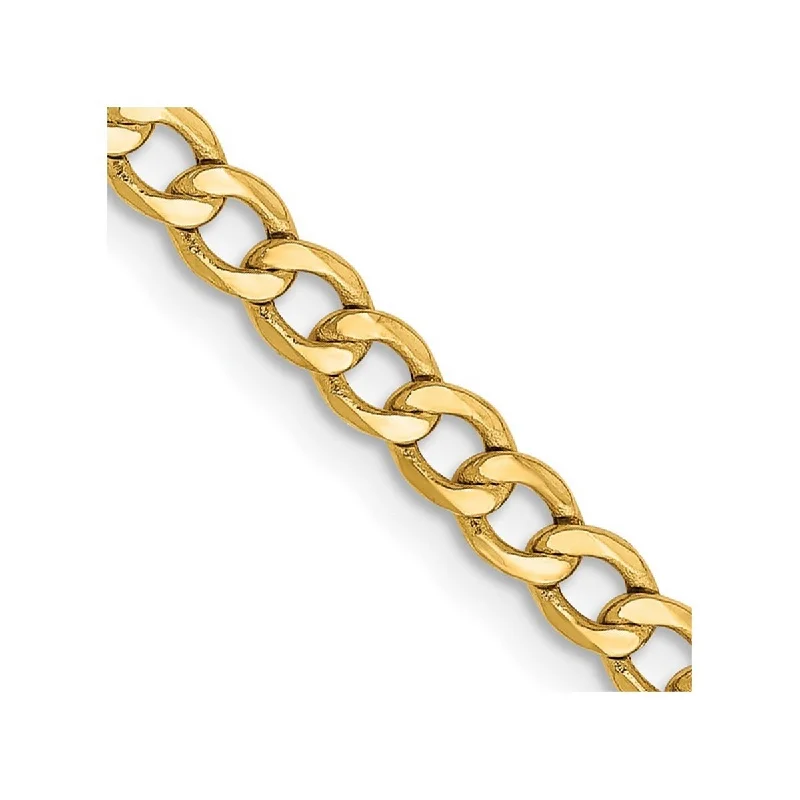 Curata 14k 2.85mm Semi solid Curb Link Chain Bracelet