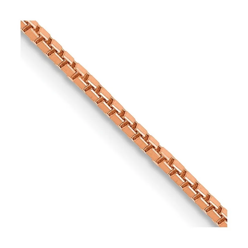 Curata 14k Rose Gold 8" 1.3mm Box Chain Bracelet