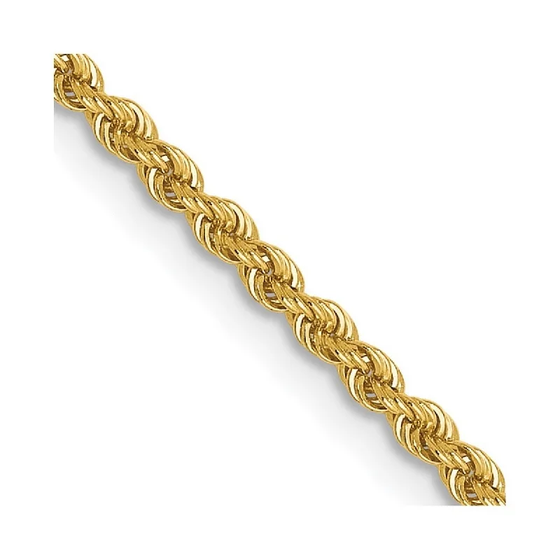 Curata 14k Yellow Gold Lobster Claw Closure Valu plus 1.5mm Solid Chain Bracelet