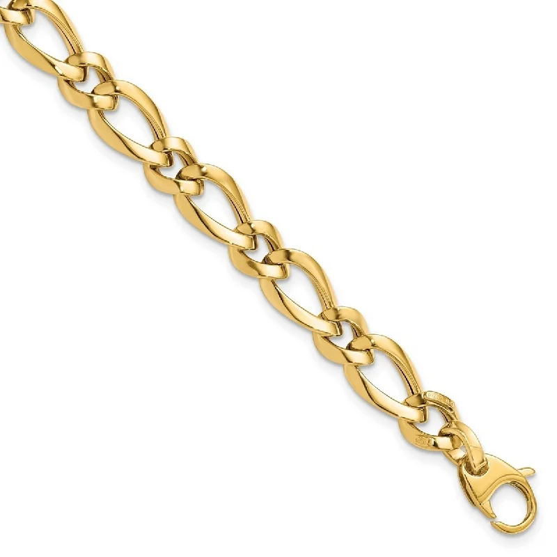 Curata 14k Yellow Gold Polished Fancy Link Bracelet 7.5 Inch