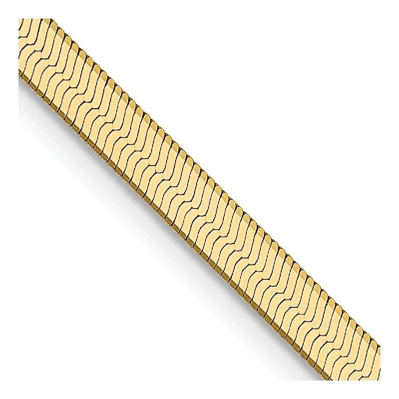 Curata 14k Yellow Gold Solid Polished 3.0mm Silky herringbone Chain Bracelet