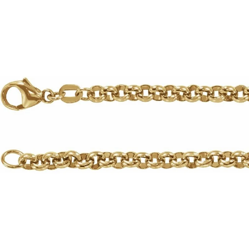 Curata 14k Yellow Gold Solid Rolo Bracelet 7 Inch