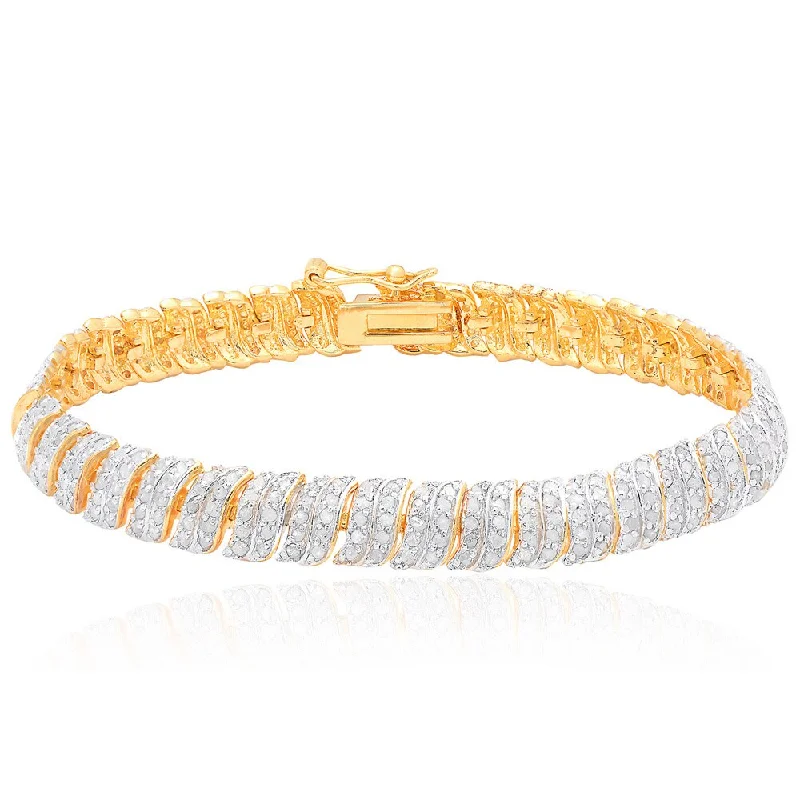 Finesque Gold Over Silver 2 1/2ct TDW Diamond Bracelet