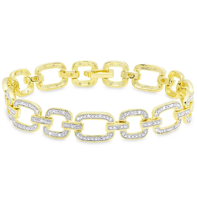 Finesque Gold Over Sterling Silver 1/2ct TDW Diamond Bracelet