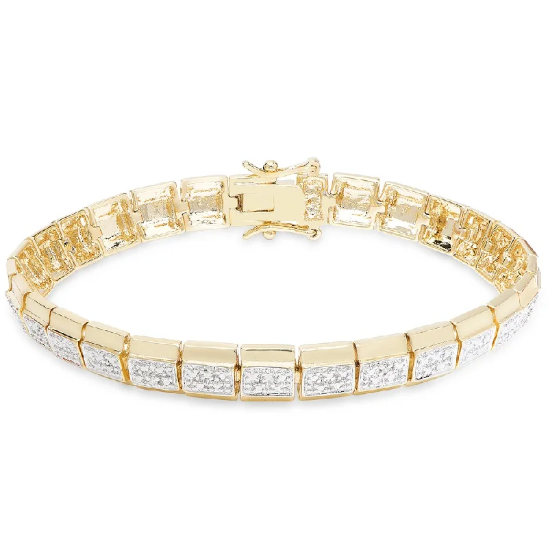 Finesque Gold Over Sterling Silver Diamond Accent Bracelet