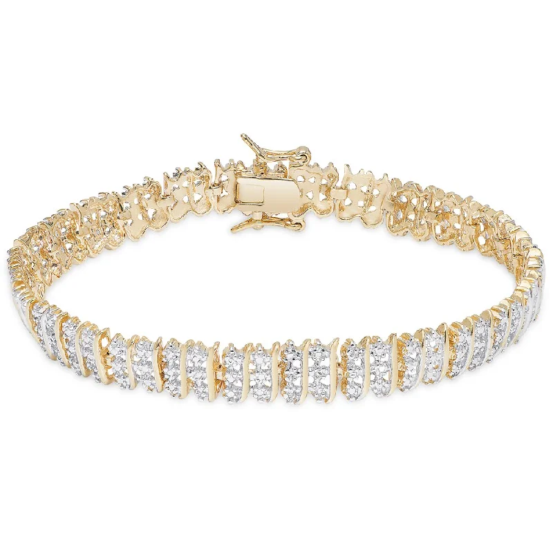 Finesque Gold Over Sterling Silver Diamond Accent Bracelet