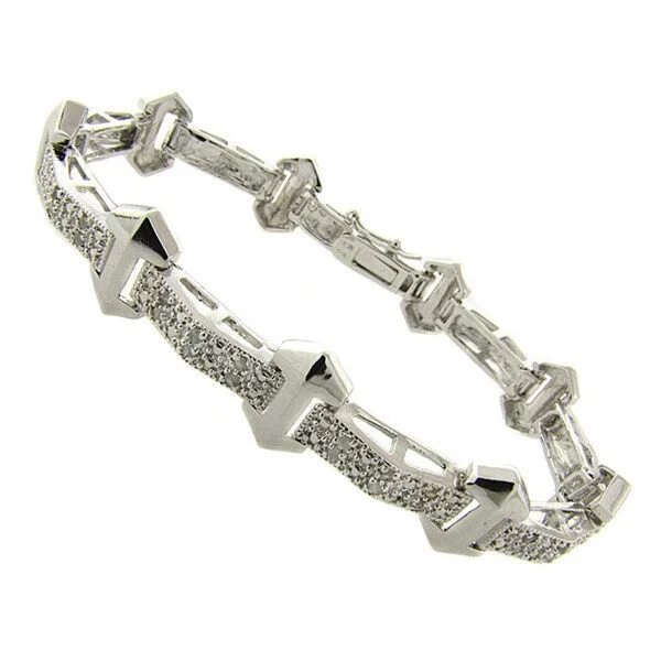 Finesque Silverplated 1/4ct TDW Diamond Bracelet