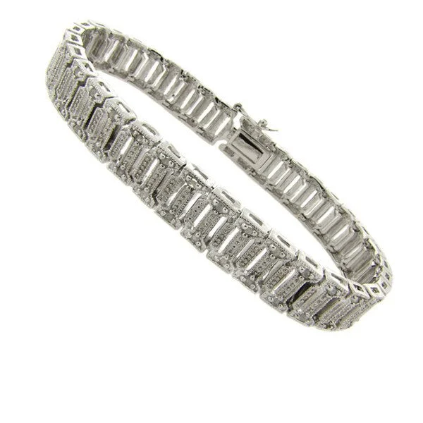 Finesque Silverplated 1/4ct TDW Diamond Bracelet (I-J, I2-I3)