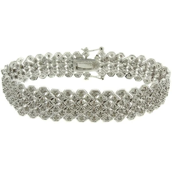 Finesque Silverplated 2ct TDW Diamond Pave Bracelet