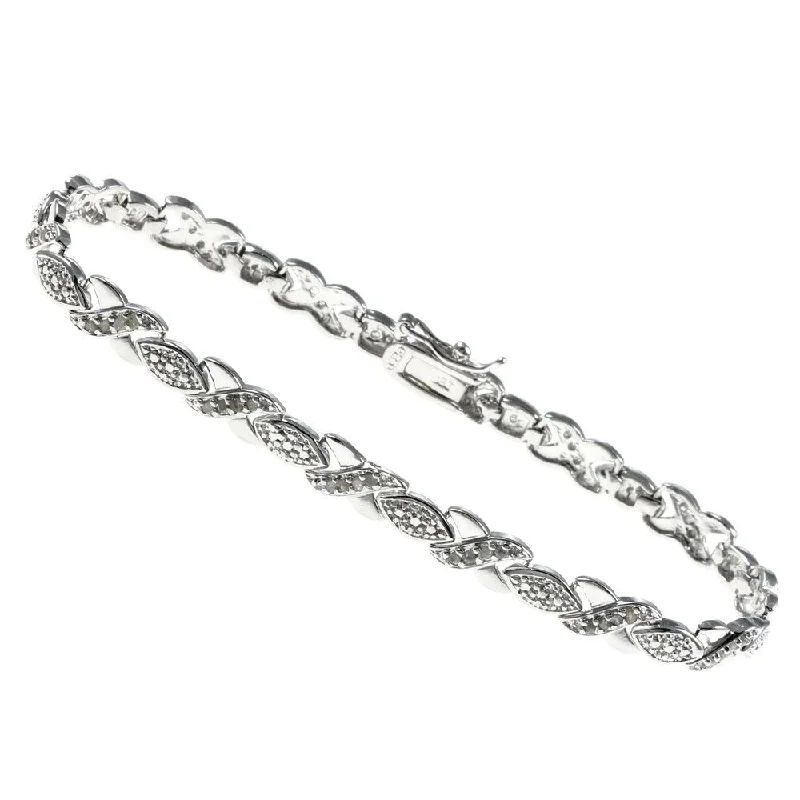 Finesque Sterling Silver 1/2ct TDW Diamond Bracelet (J-K, I3)