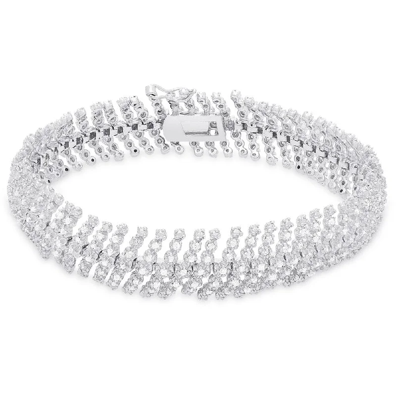 Finesque Sterling Silver 3ct TDW Diamond Bracelet