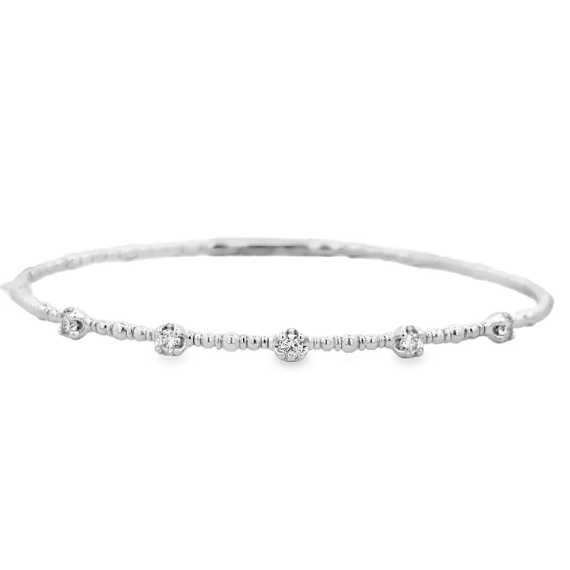 Flexible Diamond Bangle Bracelet in White Gold