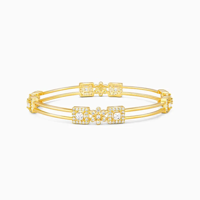 Golden Square Bloom Bangle