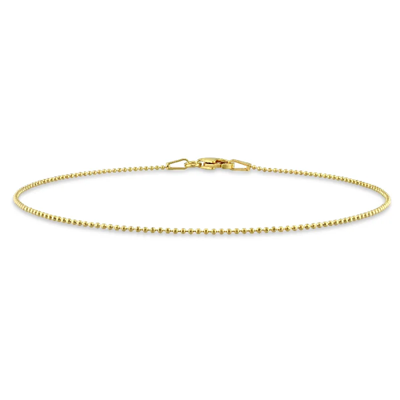 Miadora 18kt Yellow Gold Plated Sterling Silver Ball Chain Men's Bracelet