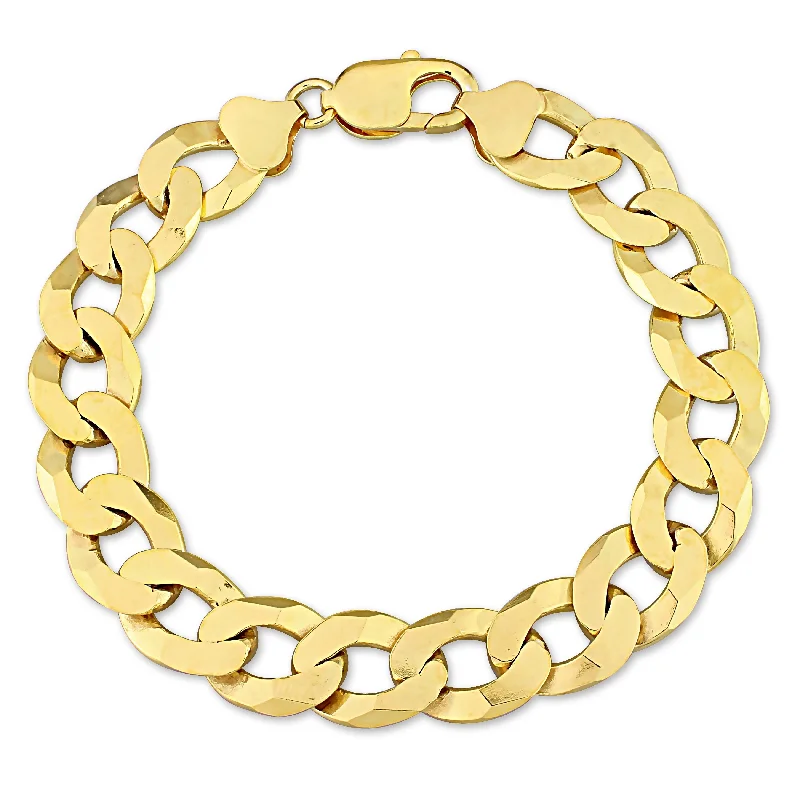 Miadora 18kt Yellow Gold Plated Sterling Silver Curb Chain Men's Bracelet