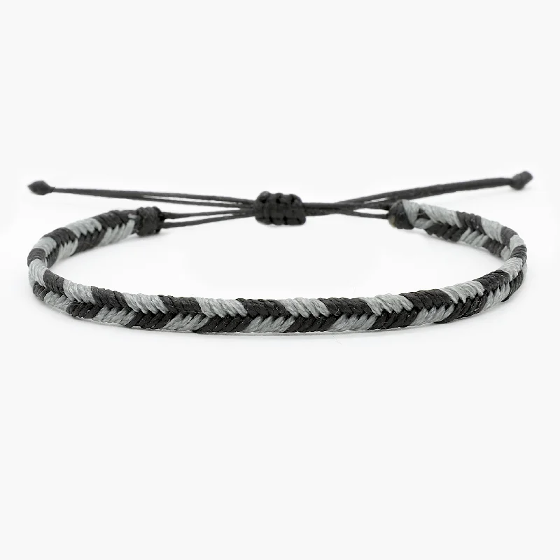 Mini Braided "Java" Bracelet (Black/Grey)