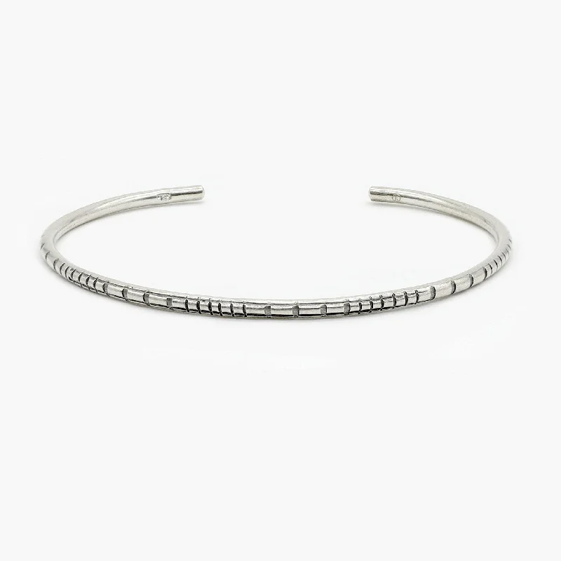 Navajo "Aztec" Silver Bangle