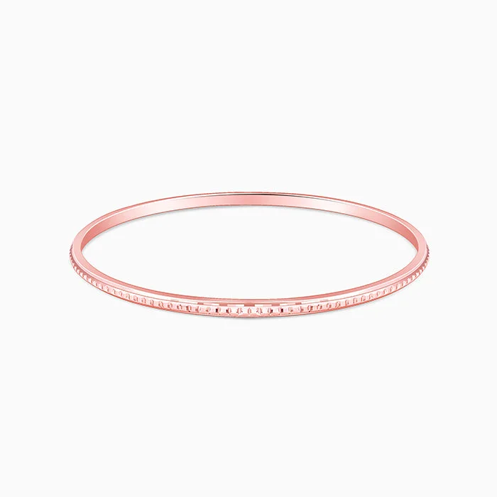 Rose Gold Circle Patterned Bangle