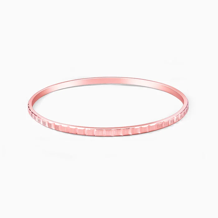 Rose Gold Linear Cuts Bangle