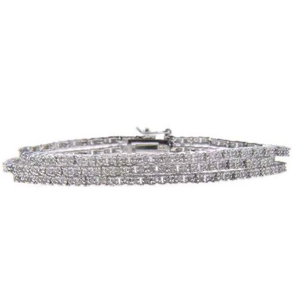 Sterling Silver 2ct TDW Diamond 3-strand Link Bracelet