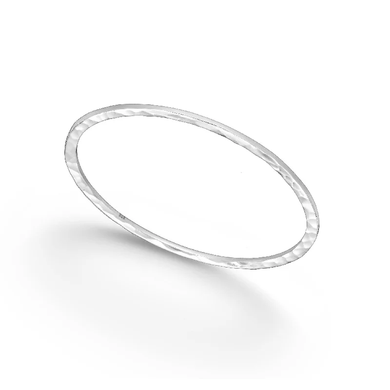 Sterling Silver Hammered Bangle