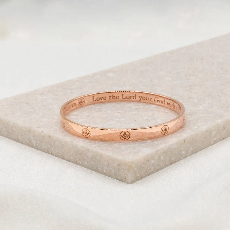 Greatest Love Deuteronomy 6:5 Bangle - Vermeil Rose Gold