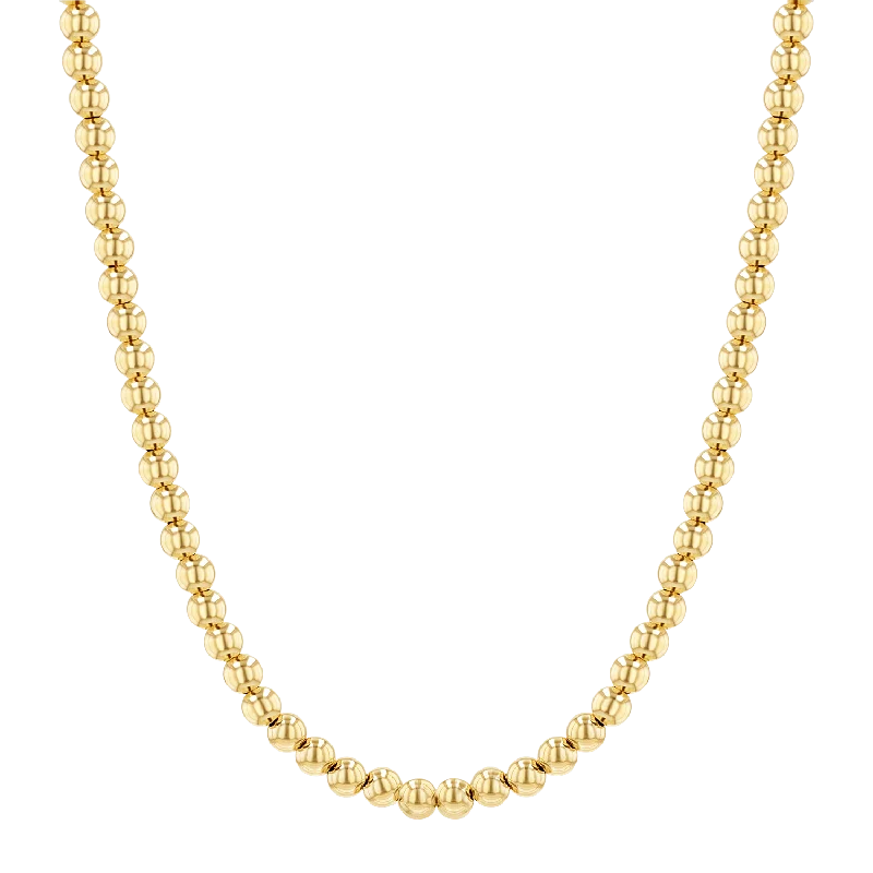 4mm Gold Bead Ball Necklace