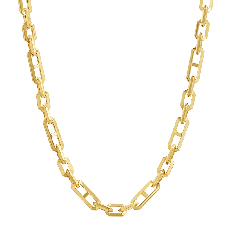 Beveled Link Statement Chain Necklace