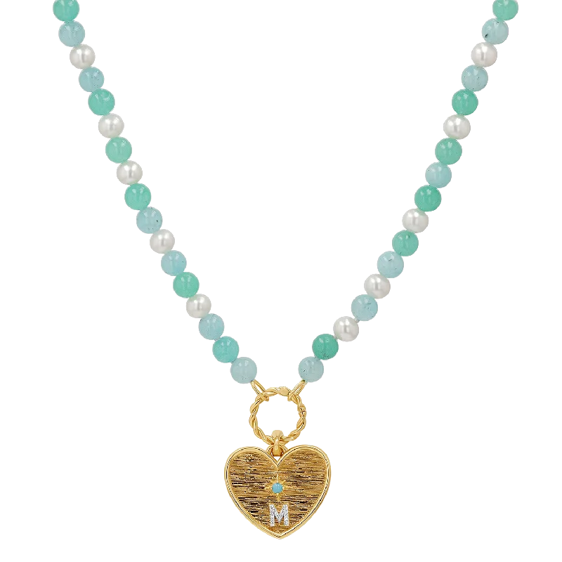 Pearl Aqua Connector Chain Necklace