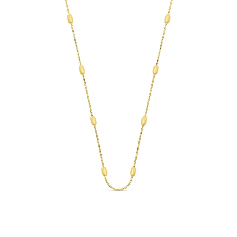 Ball Pendant Rounded Snake Chain - Gold