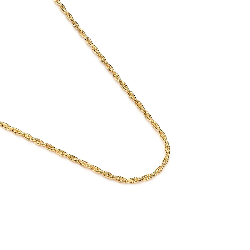 Gold Plated 18 Inch Rope Chain Necklace