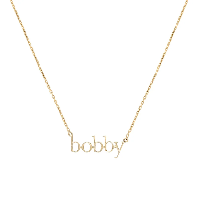 Serif Nameplate Necklace | 9K Solid Gold