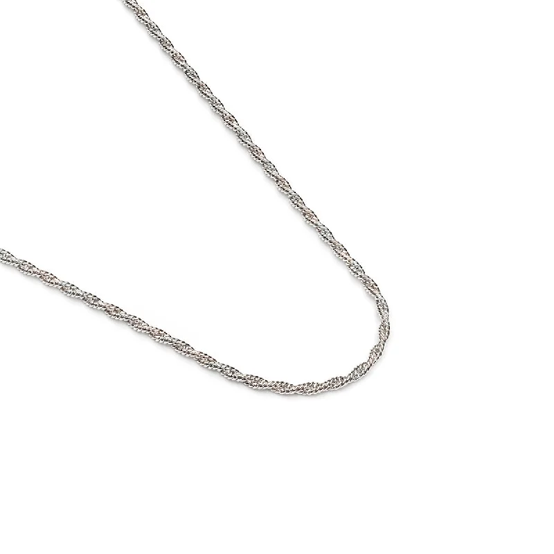 Silver Plated 18 Inch Rope Chain Necklace