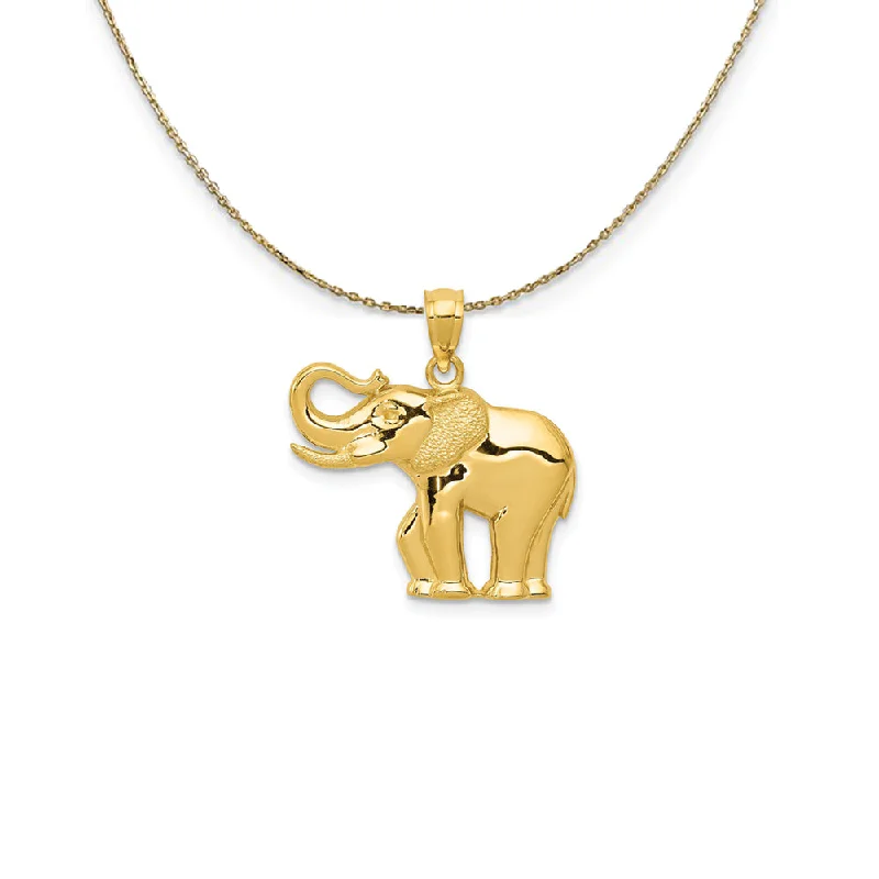 14k Yellow Gold 2D Elephant Necklace