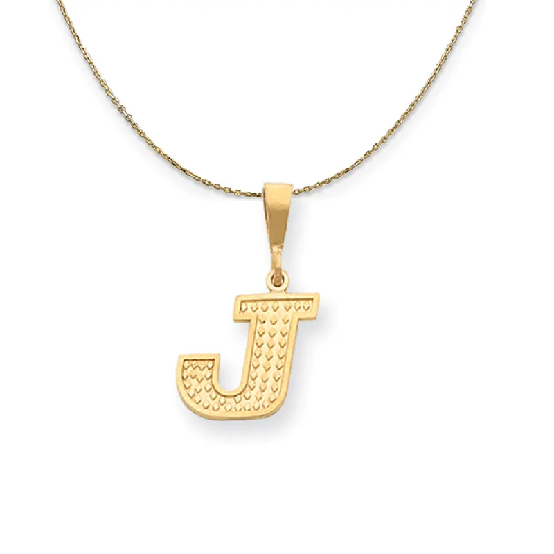 14k Yellow Gold, Ashley, Initial J Necklace