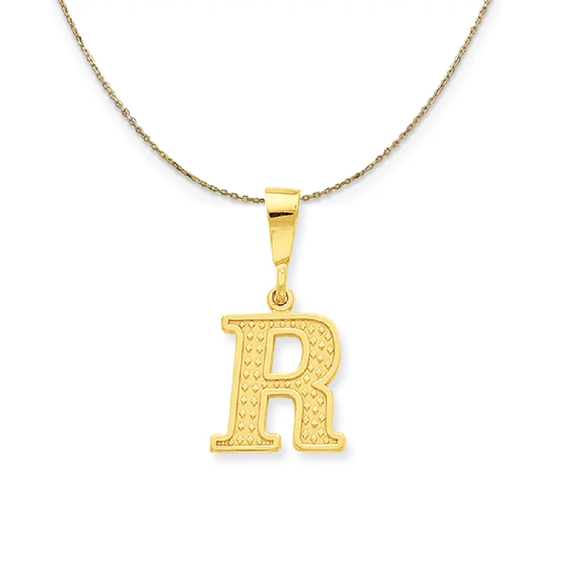 14k Yellow Gold, Ashley, Initial R Necklace