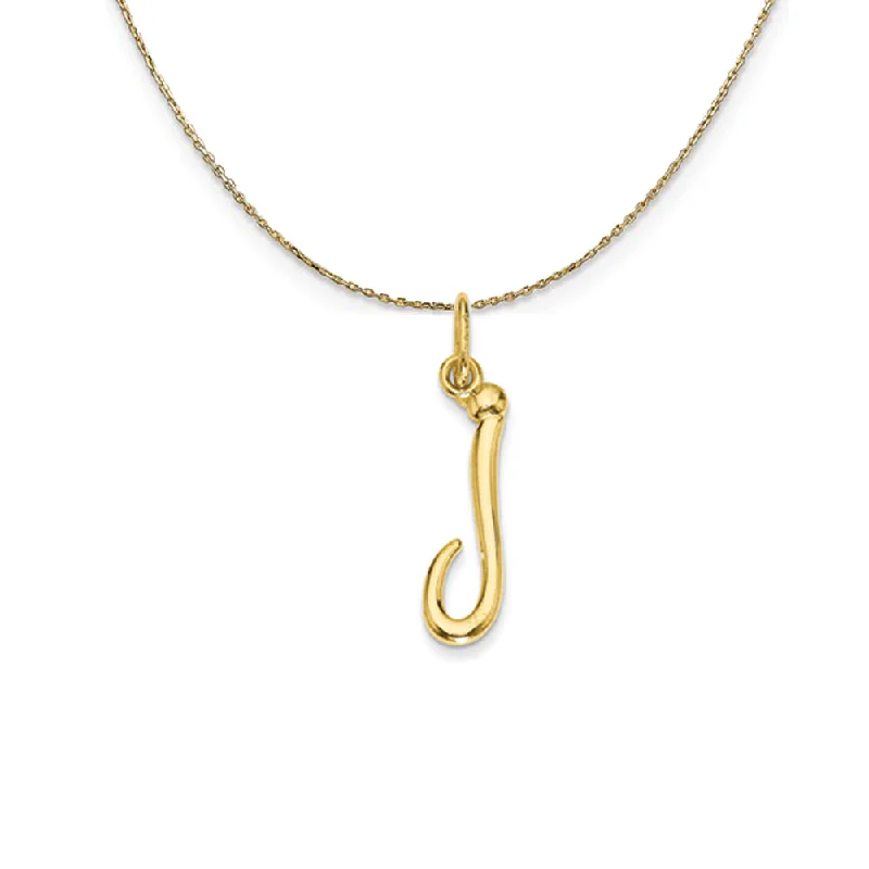 14k Yellow Gold, Claire Mini Lower Case Initial J Necklace