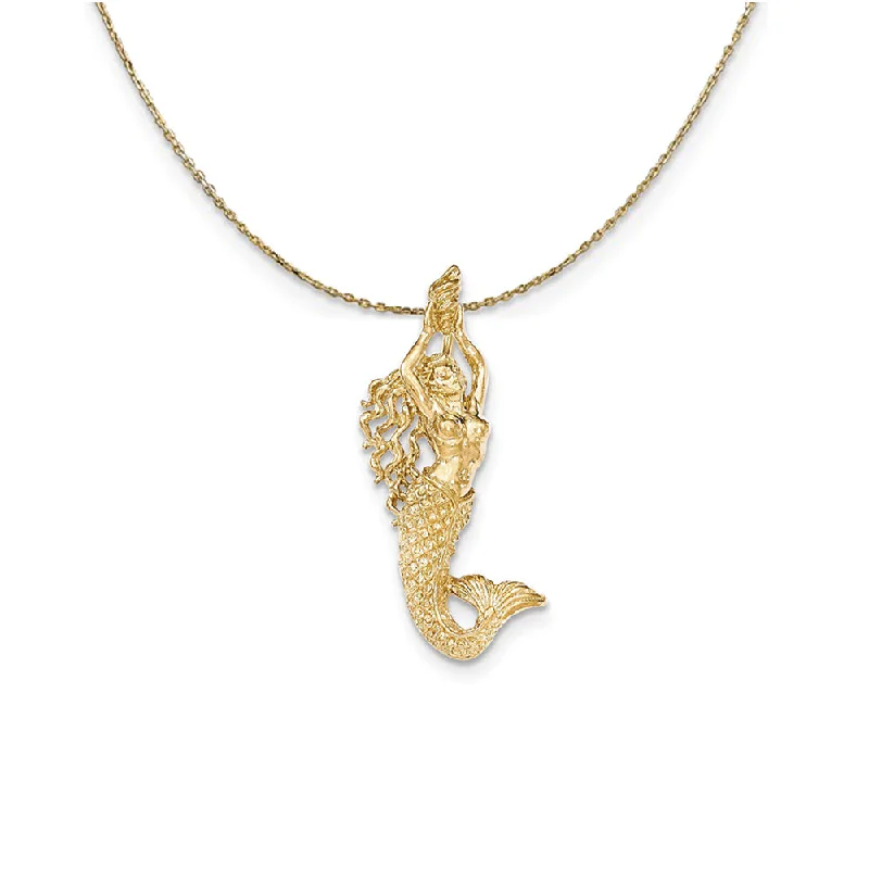 14k Yellow Gold Mermaid Slide (14 x 40mm) Necklace