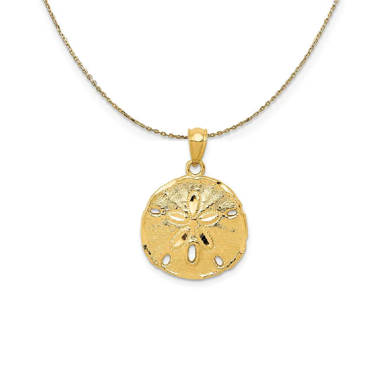 14k Yellow Gold Sand Dollar (17mm) Necklace