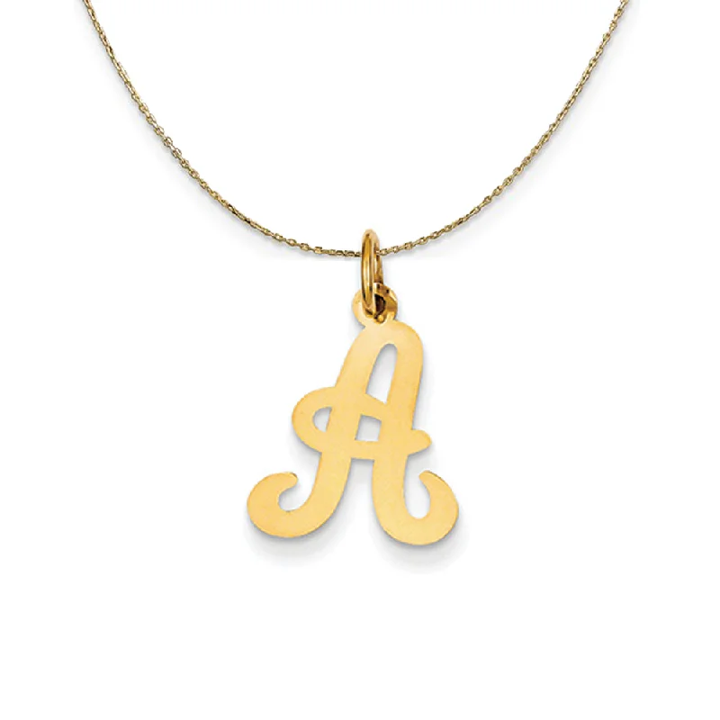 14k Yellow Gold, Sophia, Sm Script Initial A Necklace