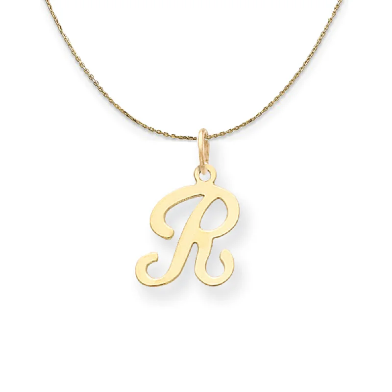 14k Yellow Gold, Sophia, Sm Script Initial R Necklace