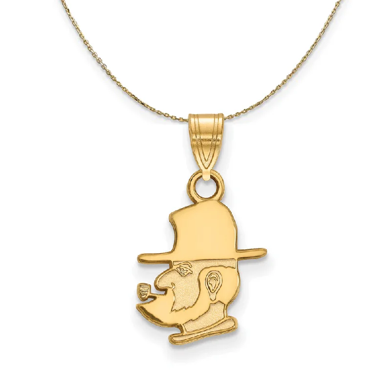 14k Yellow Gold Appalachian State Small Necklace