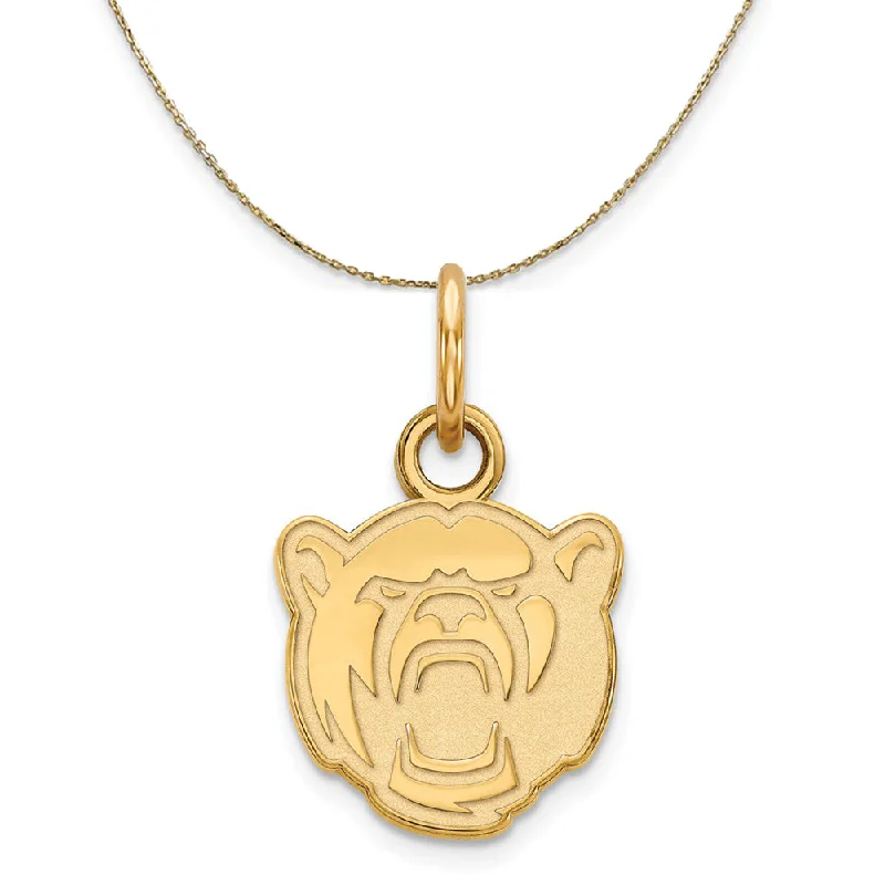 14k Yellow Gold Baylor U XS (Tiny) Bear Necklace