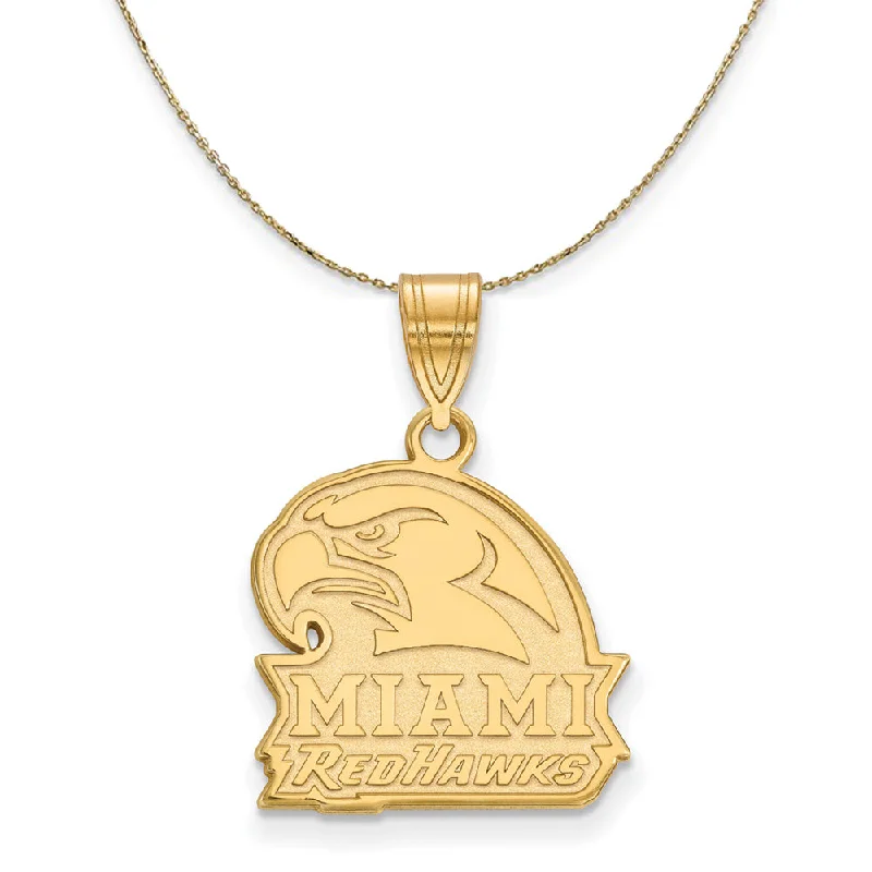 14k Yellow Gold Miami U Medium Logo Necklace